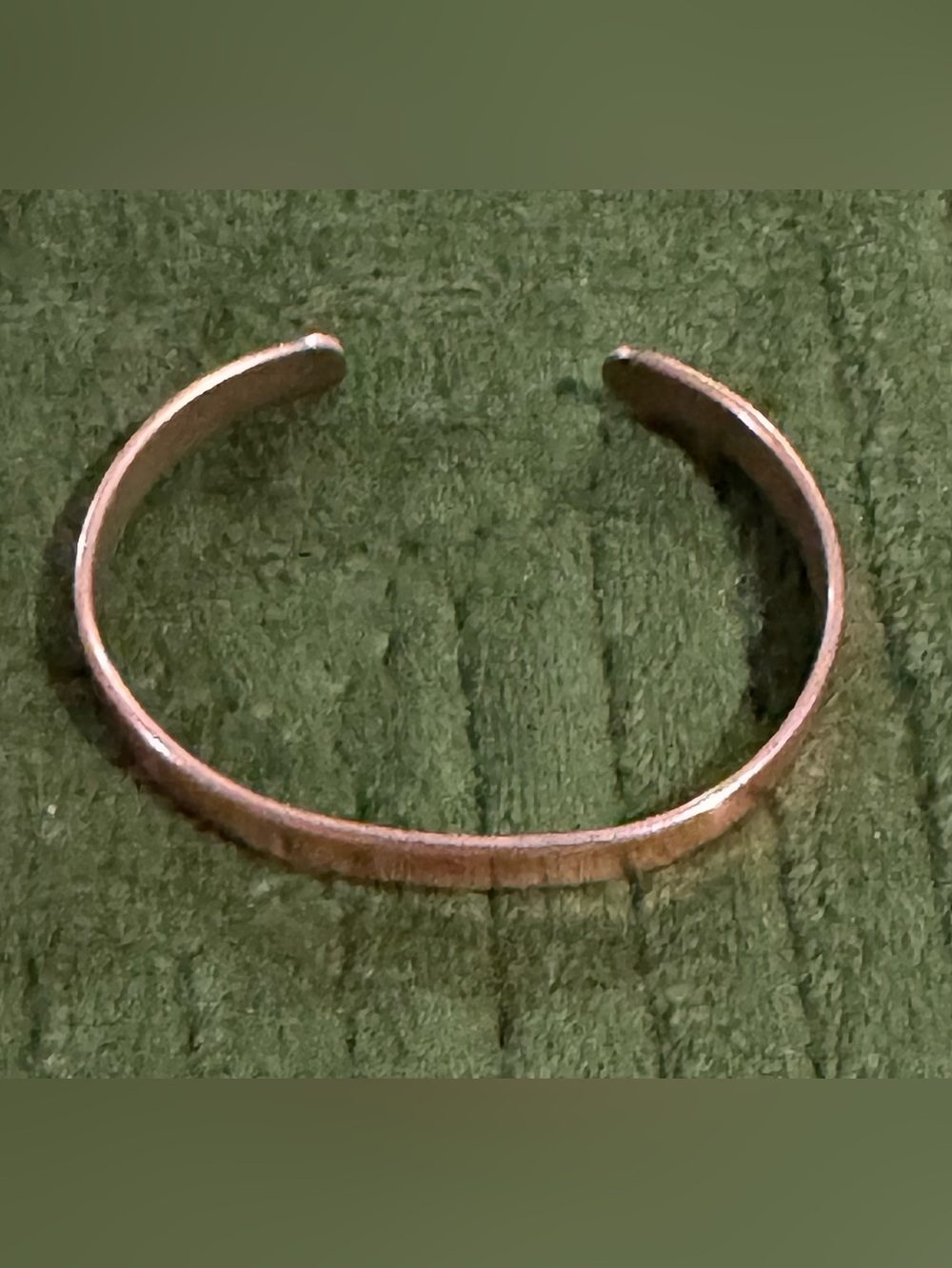 Vintage 80's Rose Gold Sabona London Signed Copper Cuff Bracelet REG #800834 USA